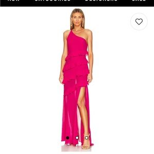 One shoulder magenta dress from revolve